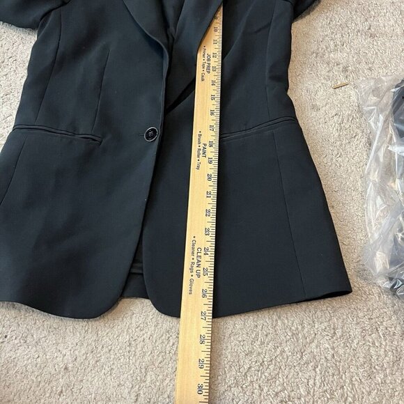 Maeve x Anthropologie Black Roll-Tab Sleeve Single Breasted Blazer Jacket Size 0 - Picture 10 of 10